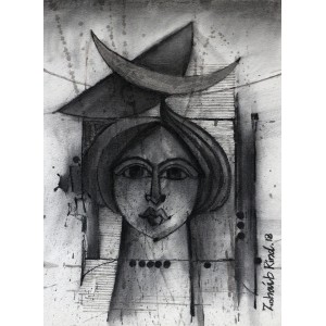 Zohaib Rind, 10 x 14 Inch, Charcoal on Paper, Figurative Painting, AC-ZR-086